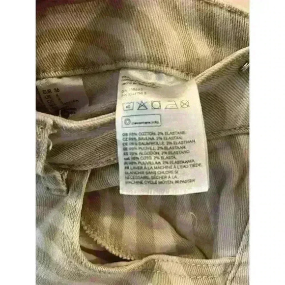 H&M Women's Beige Zebra Flare Jeans Size 4 Mid Rise Animal Print - Picture 7 of 7